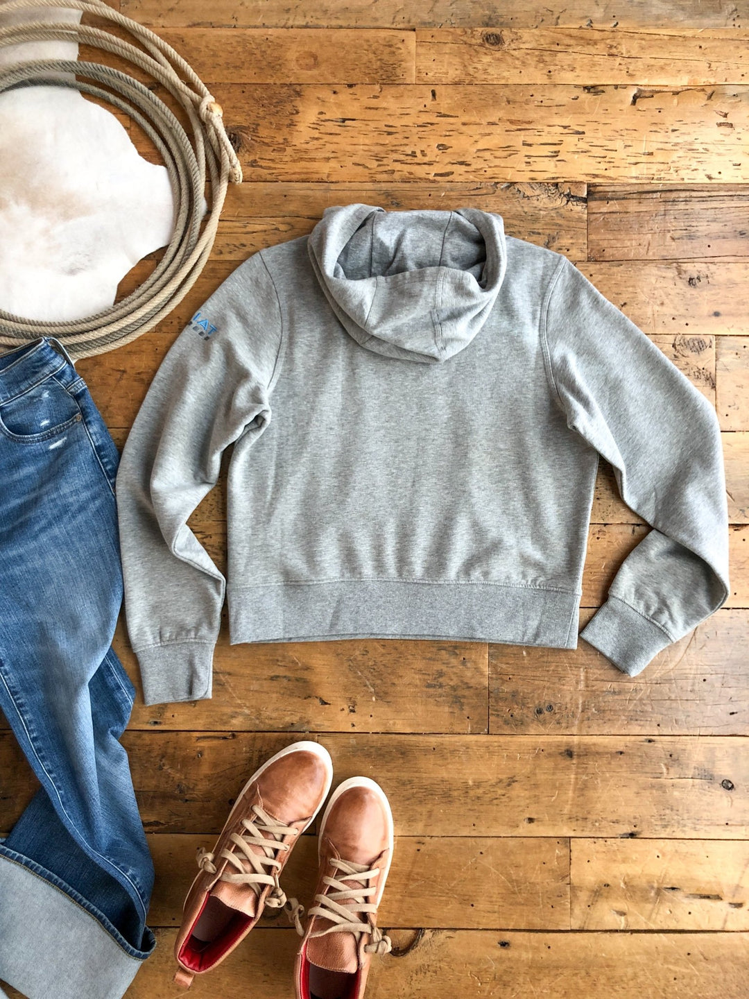 Herington Ariat Heather Grey Hooded Pullover
