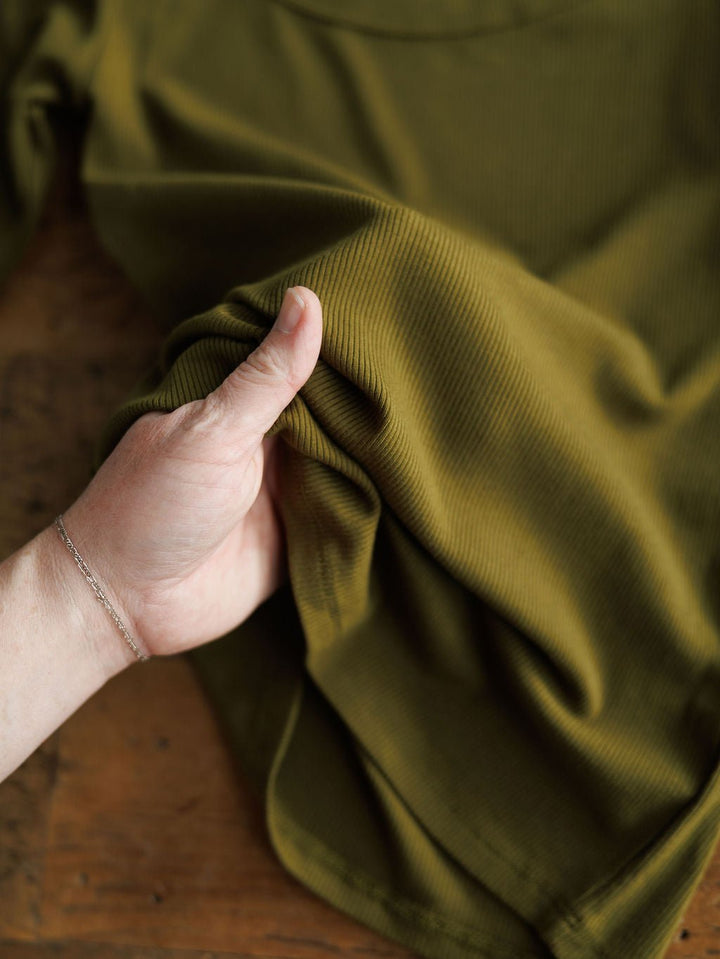 Highland Olive Micro Ribbed Top