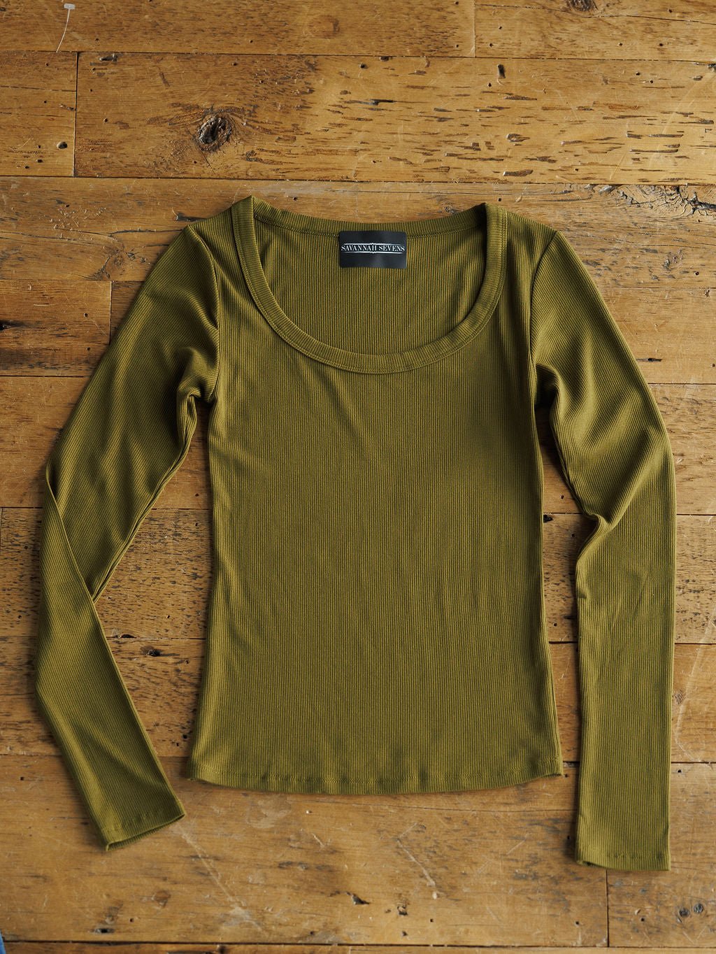 Highland Olive Micro Ribbed Top
