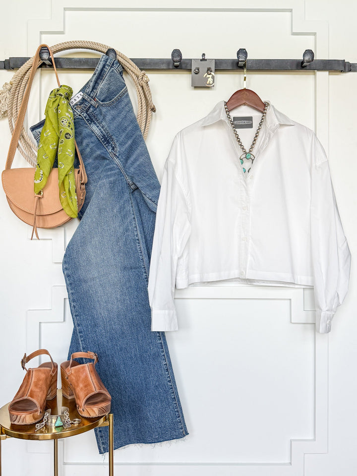 Irving White Button Up Top