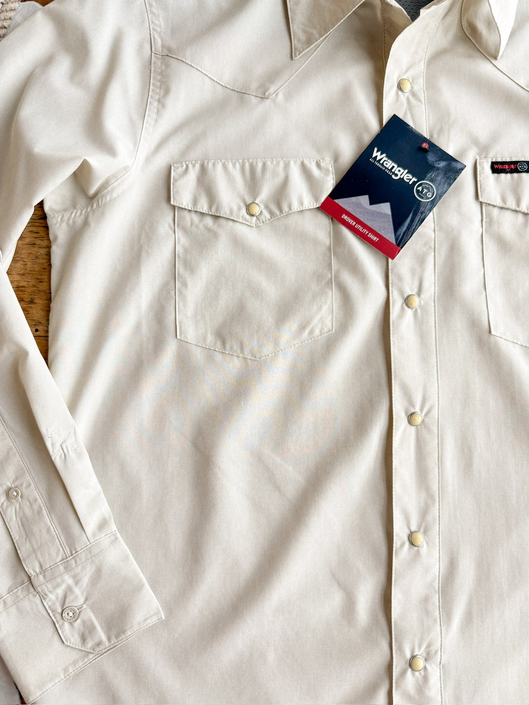 Jefferson Wrangler Men's Oatmeal Pearl Snap