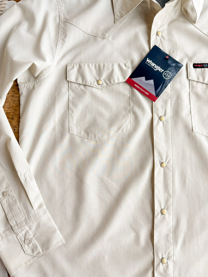 Jefferson Wrangler Men's Oatmeal Pearl Snap