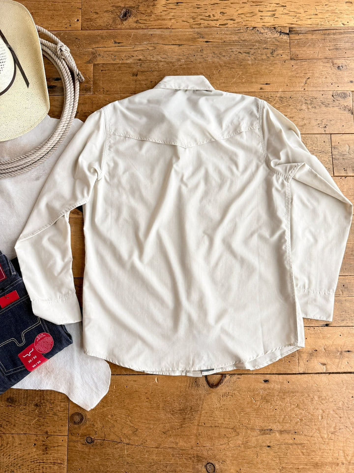 Jefferson Wrangler Men's Oatmeal Pearl Snap