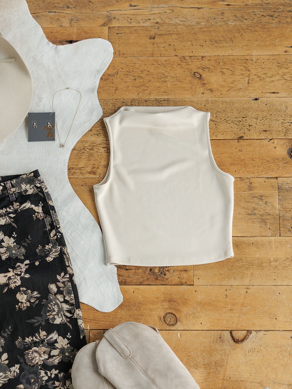 Joplin Cowl Neck Cropped Top