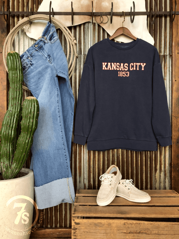 Kansas City Navy Crewneck