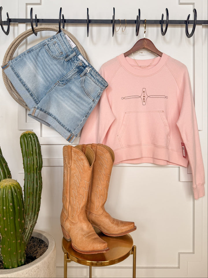 Keizer Pink Boot Stitch Crewneck