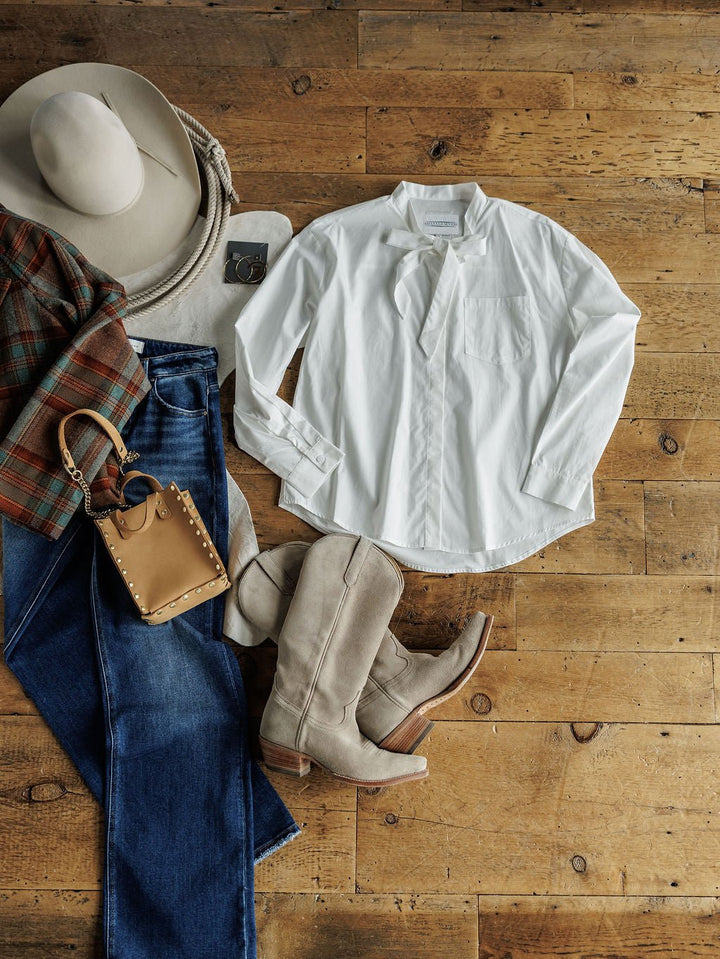 Knowles White Button Up Top