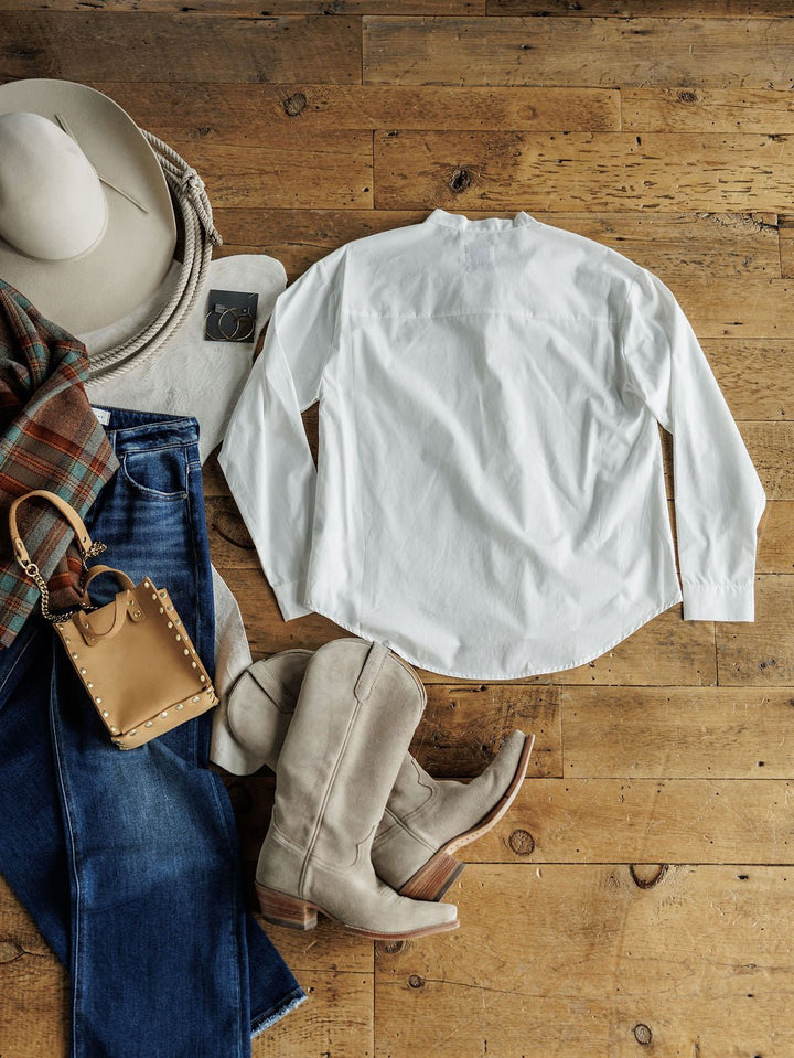 Knowles White Button Up Top