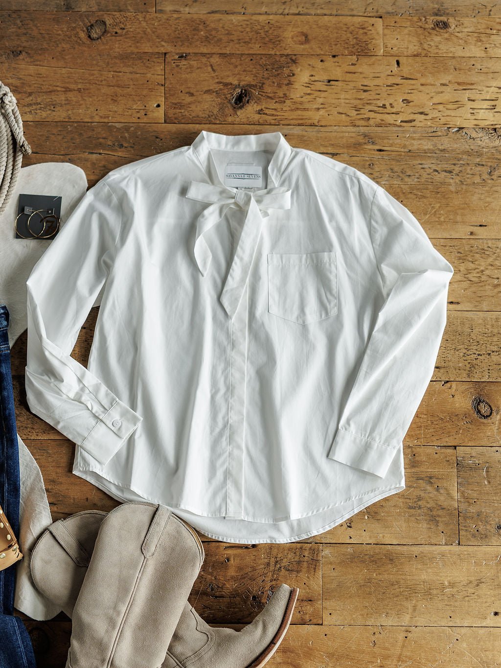Knowles White Button Up Top