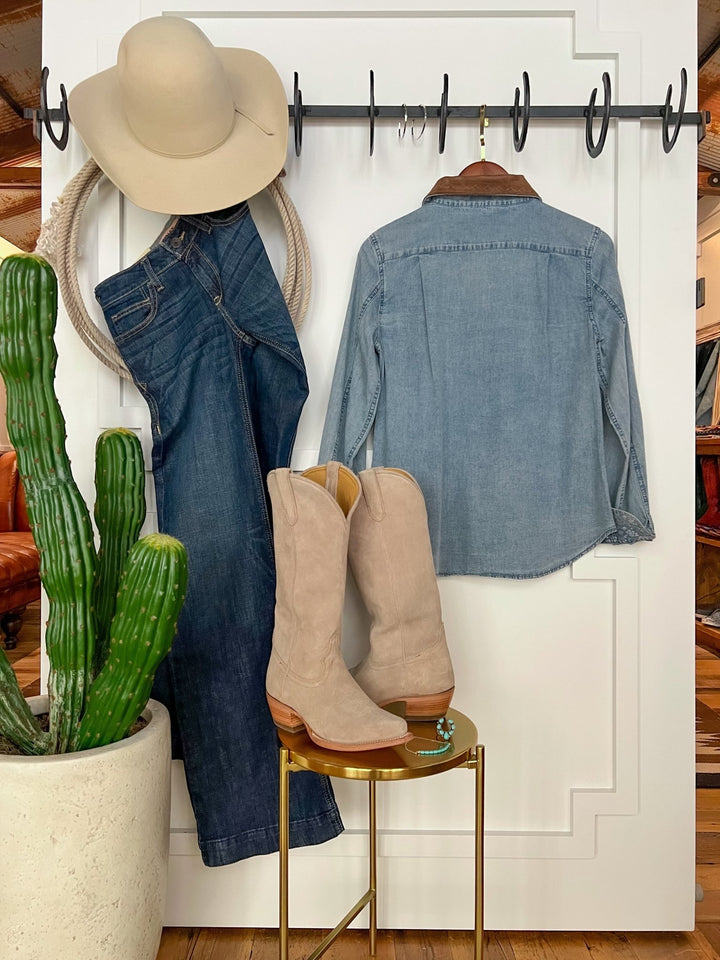 LaGrange Denim Pearl Snap Top