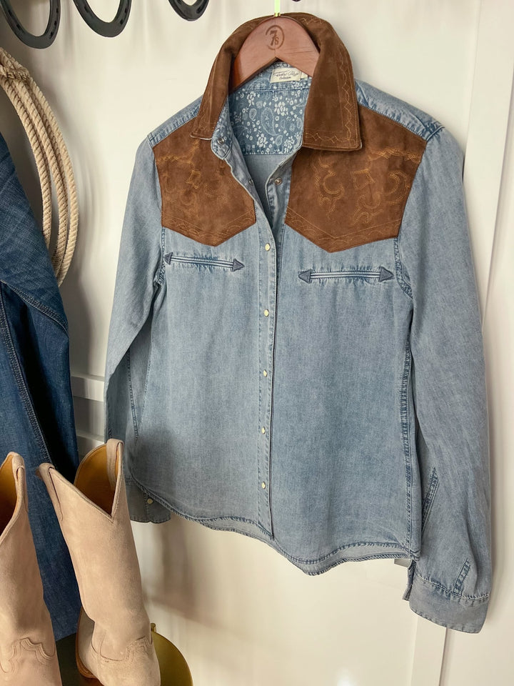 LaGrange Denim Pearl Snap Top