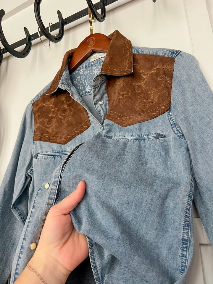 LaGrange Denim Pearl Snap Top