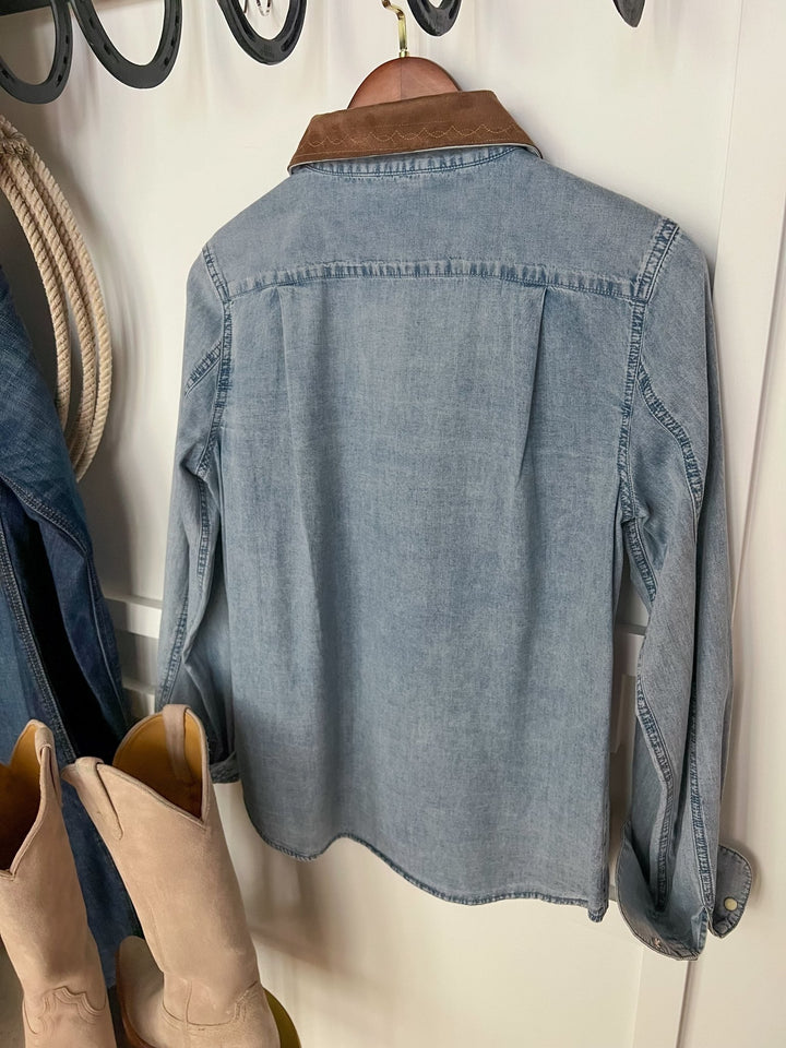 LaGrange Denim Pearl Snap Top