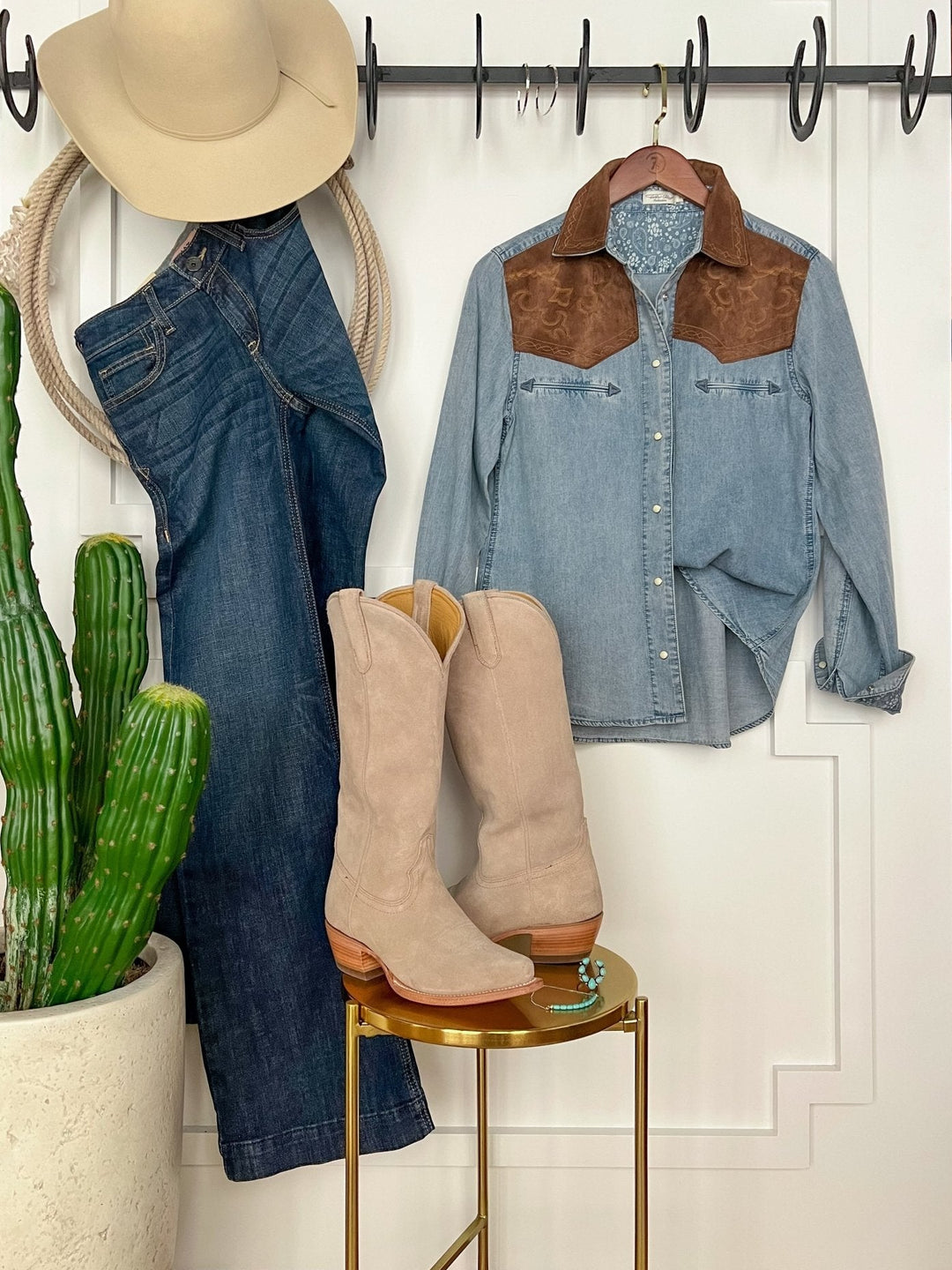 LaGrange Denim Pearl Snap Top
