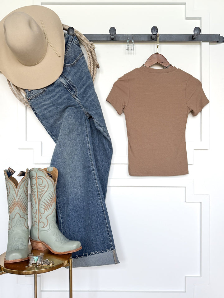 Lamotte Beige Ribbed Tee