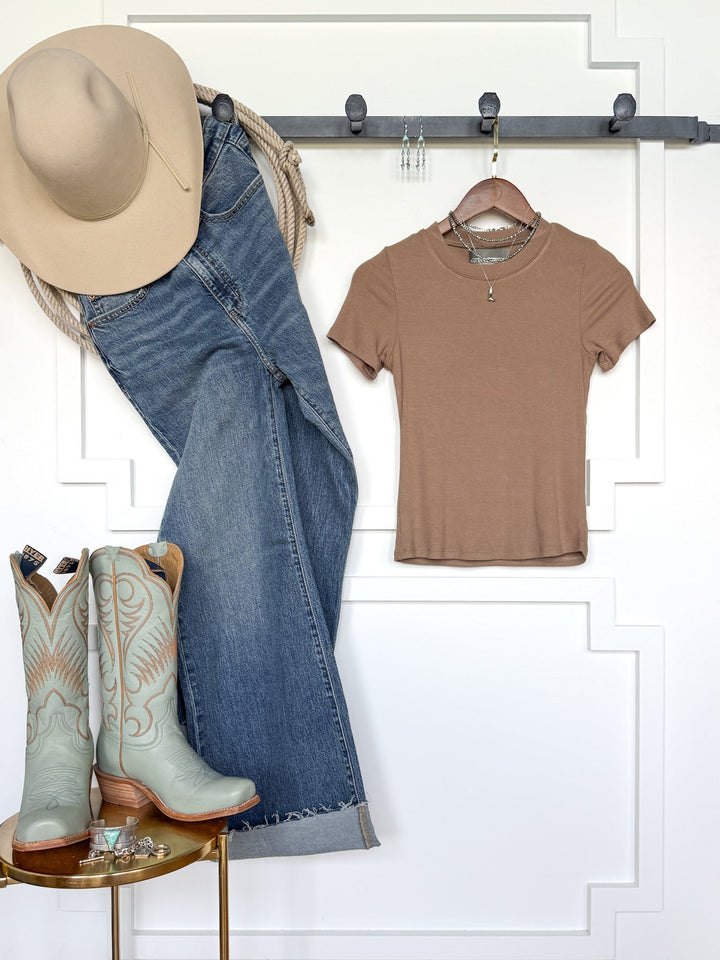 Lamotte Beige Ribbed Tee