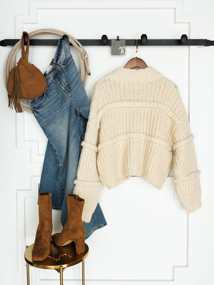 Lanexa Cream Sweater Jacket