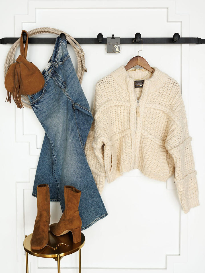 Lanexa Cream Sweater Jacket