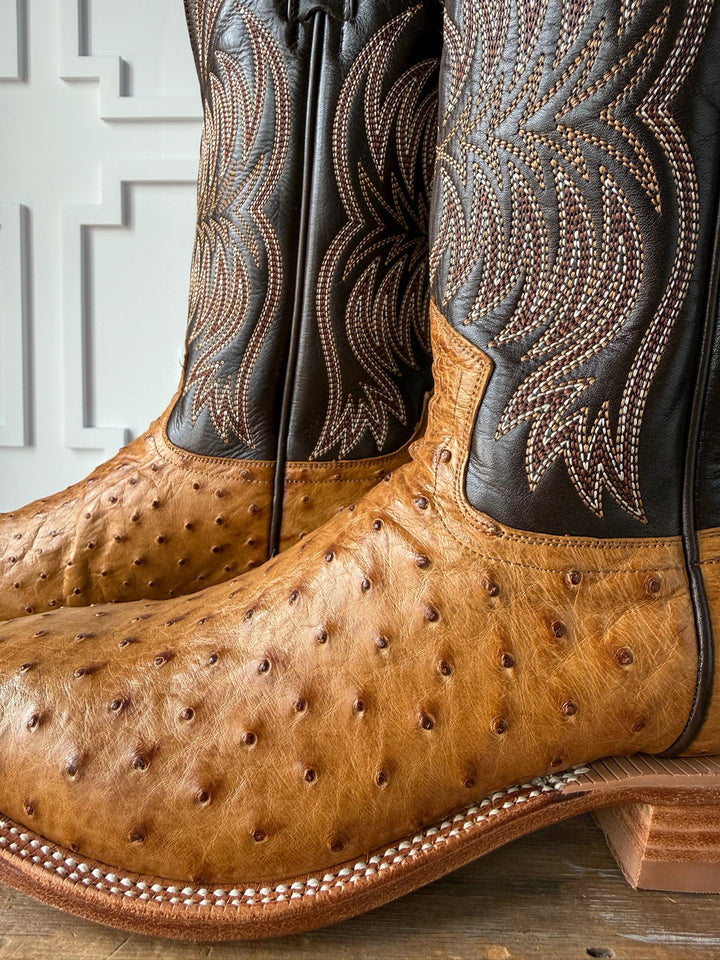 Langdon Ostrich Tan Men's Western Leather Boot