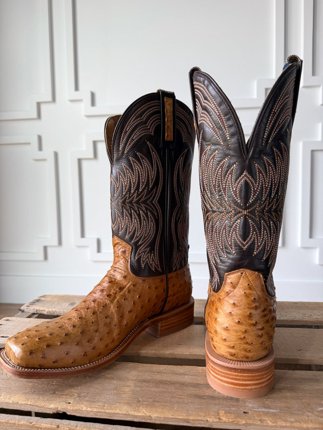 Langdon Ostrich Tan Men's Western Leather Boot