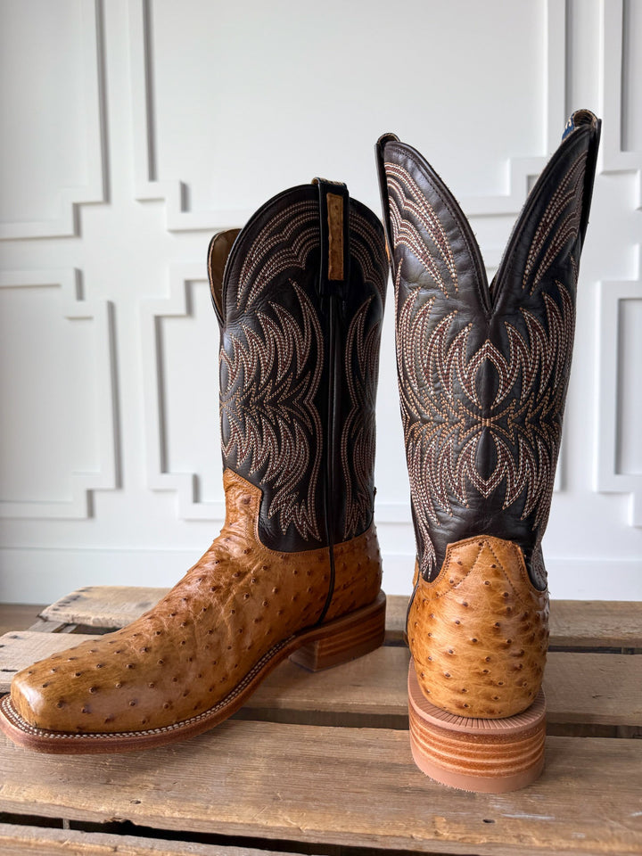 Langdon Ostrich Tan Men's Western Leather Boot