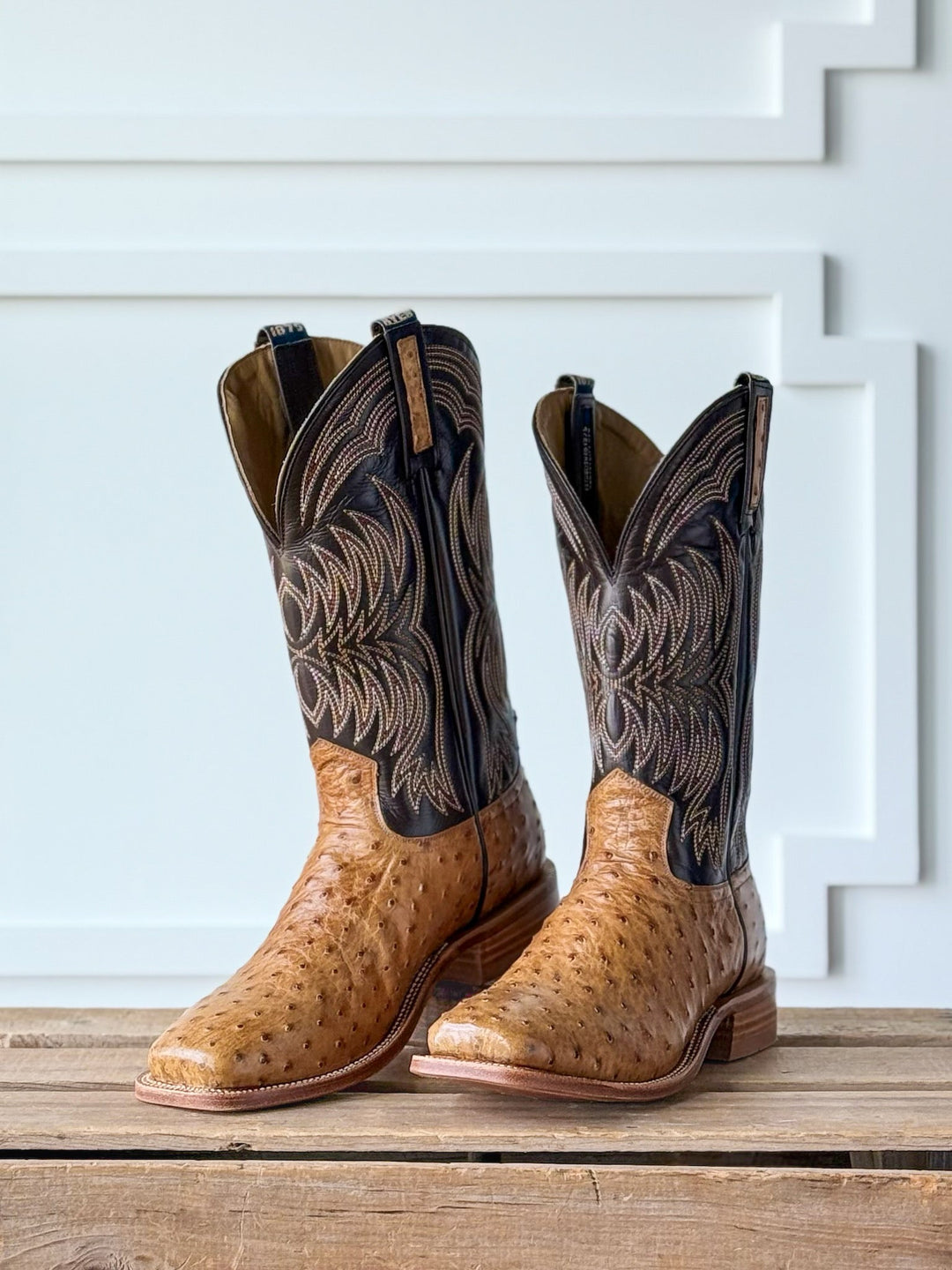 Langdon Ostrich Tan Men's Western Leather Boot