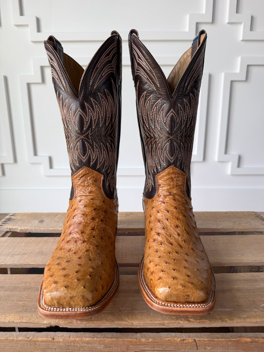 Langdon Ostrich Tan Men's Western Leather Boot