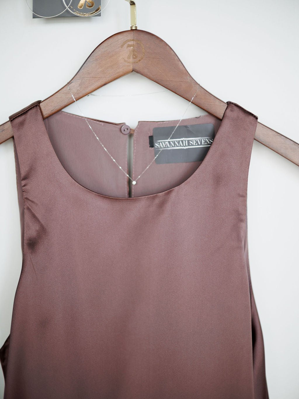 Lavina Mauve Satin Bubble Hem Top