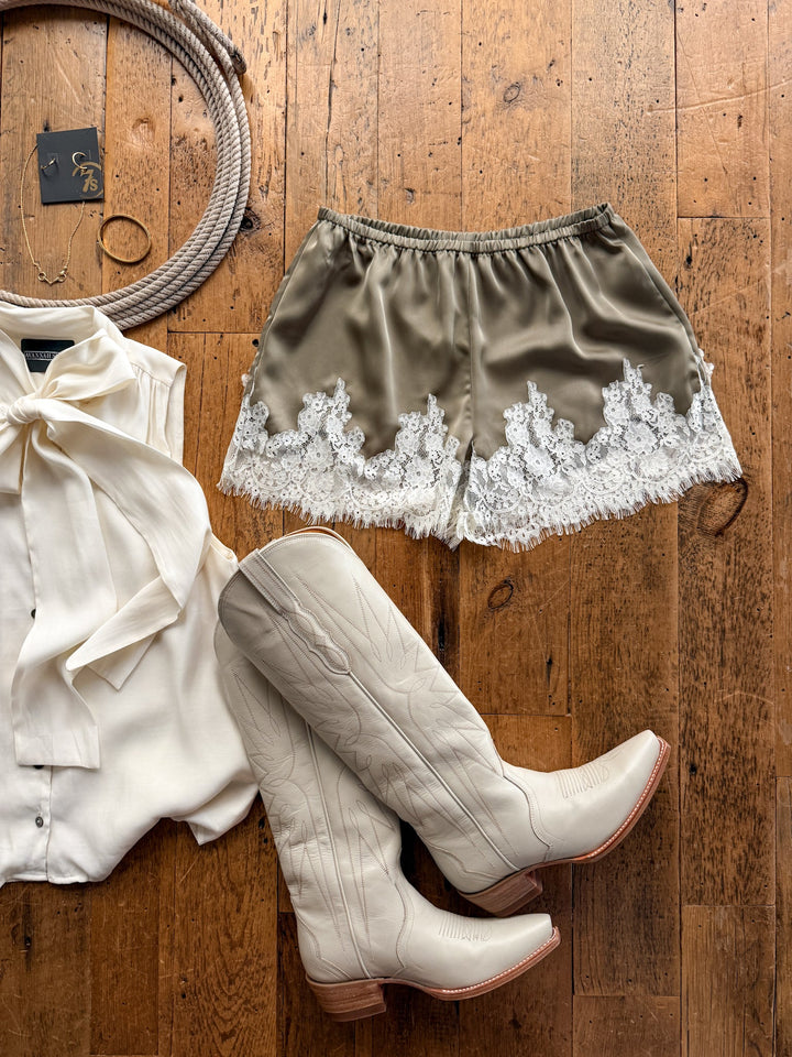 Laynee Sage Satin Shorts
