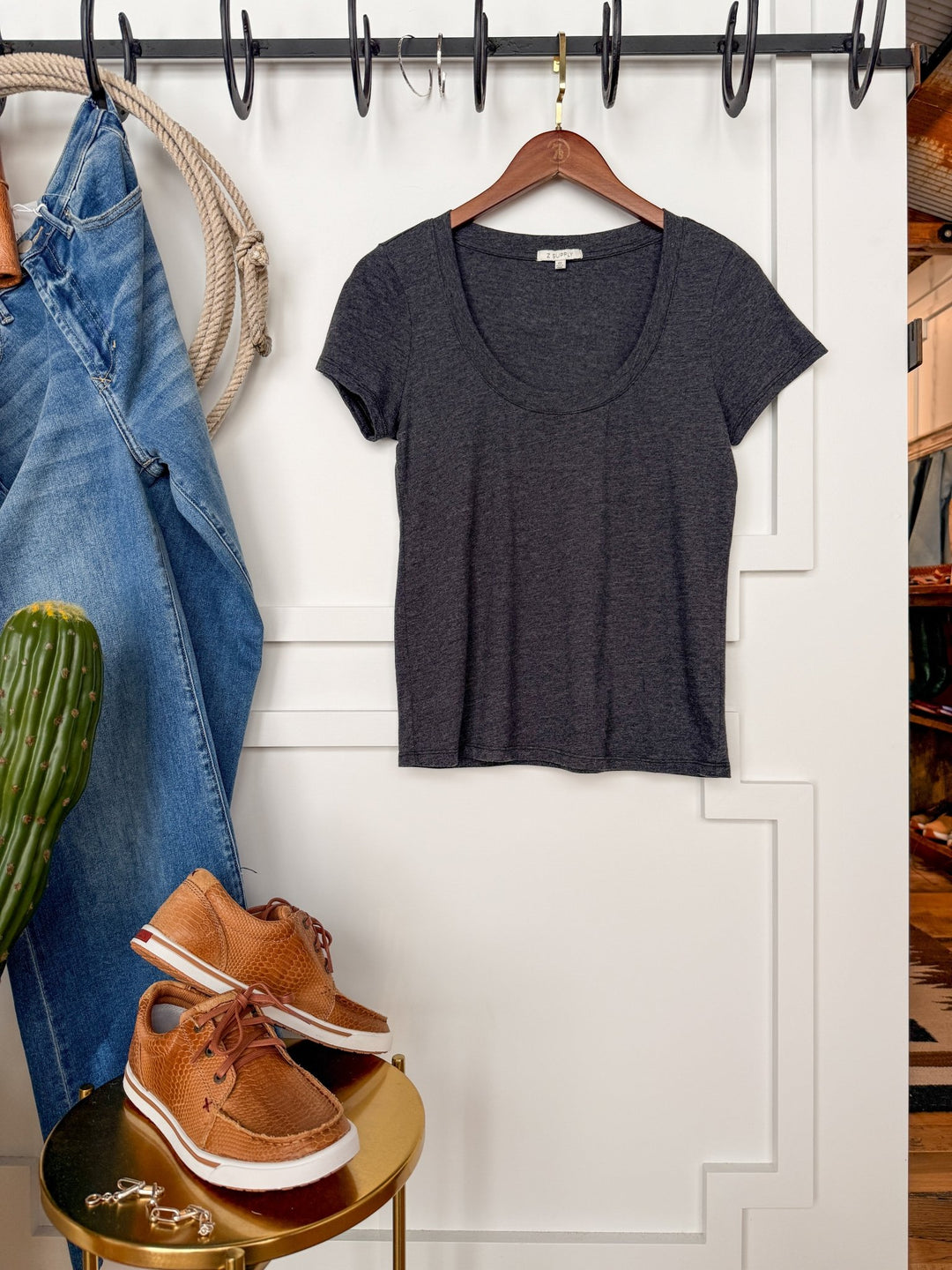 Leawood Charcoal Basic Tee