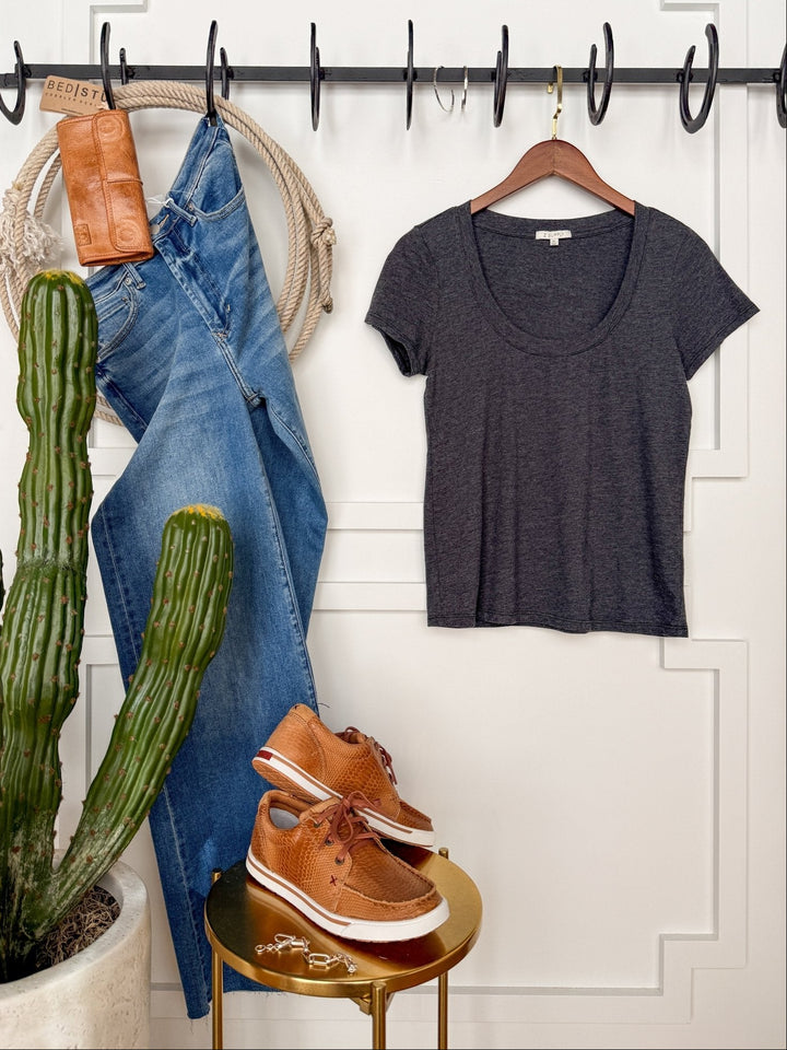 Leawood Charcoal Basic Tee