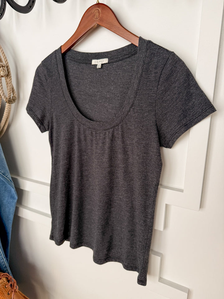 Leawood Charcoal Basic Tee