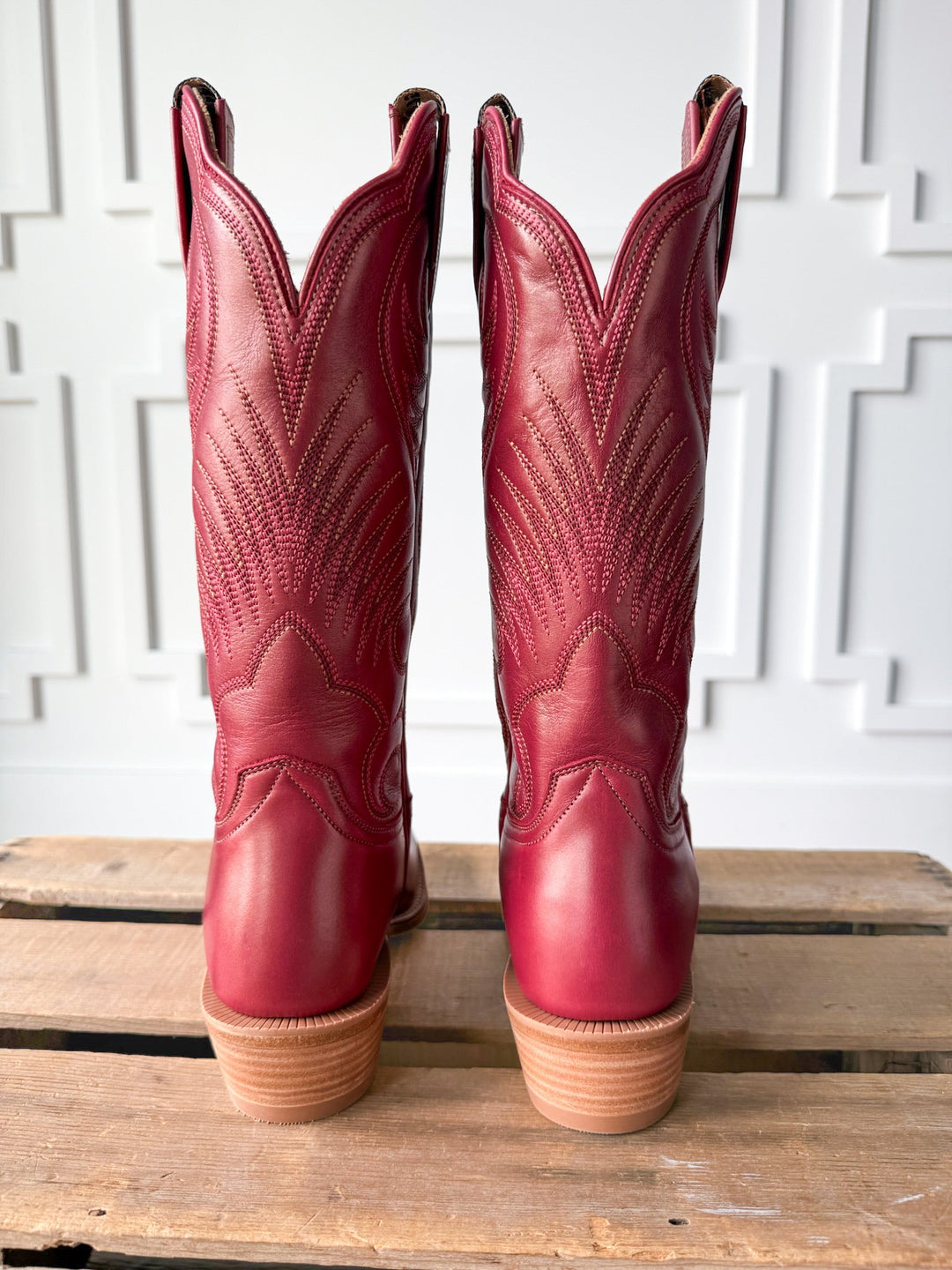 Leawood Red Western Leather Boot