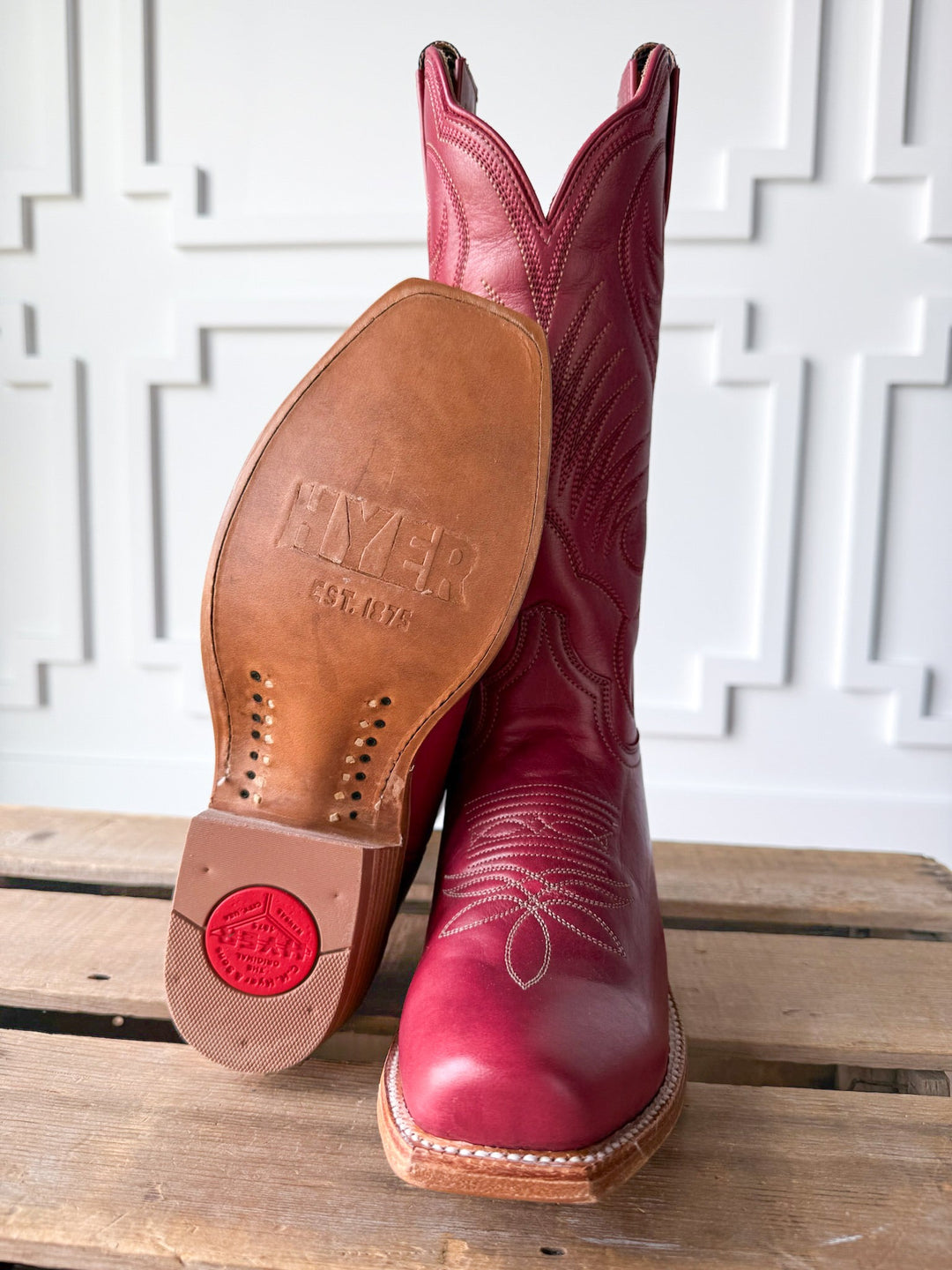 Leawood Red Western Leather Boot