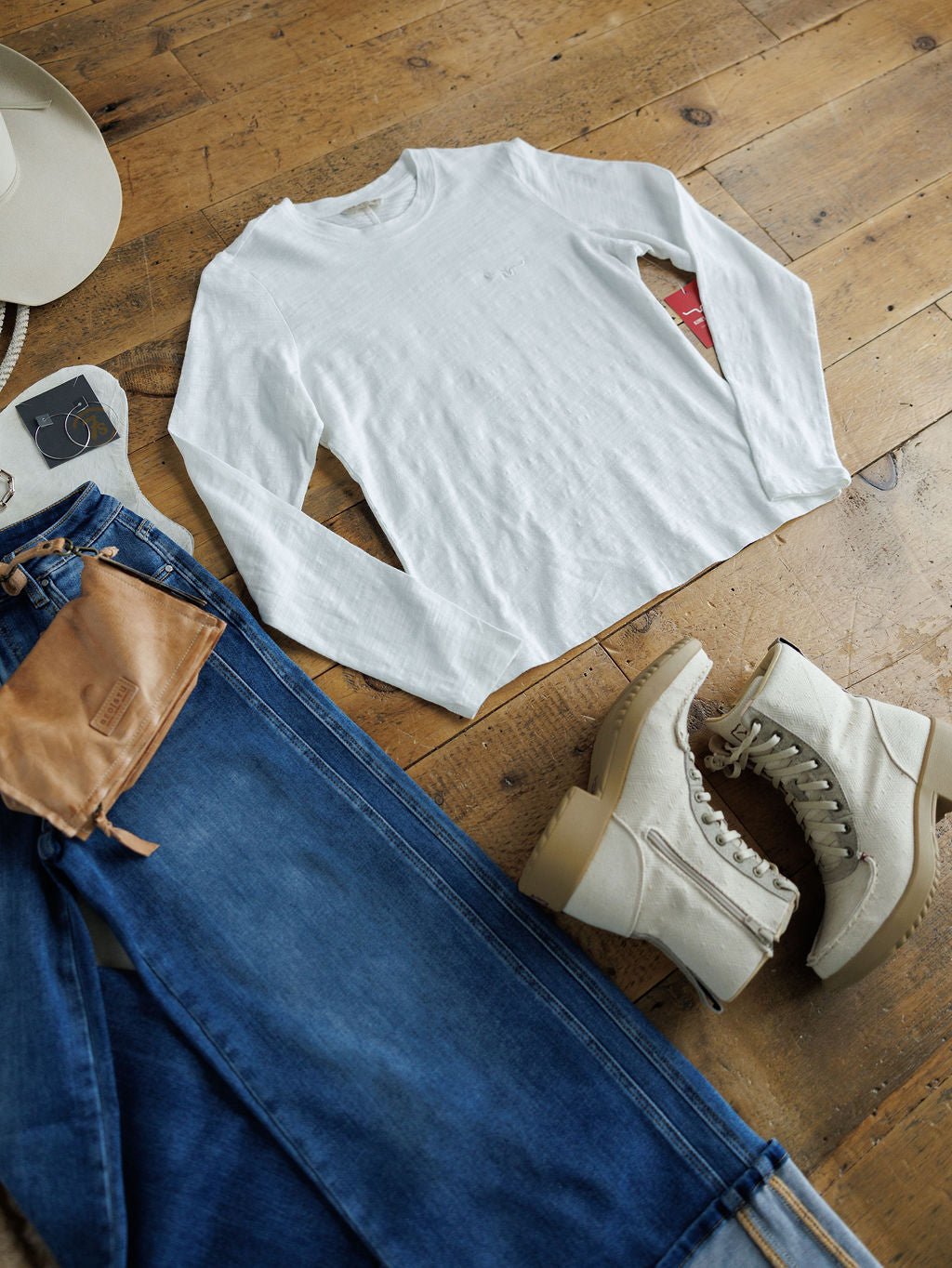 Leeds Kimes White Slub Top