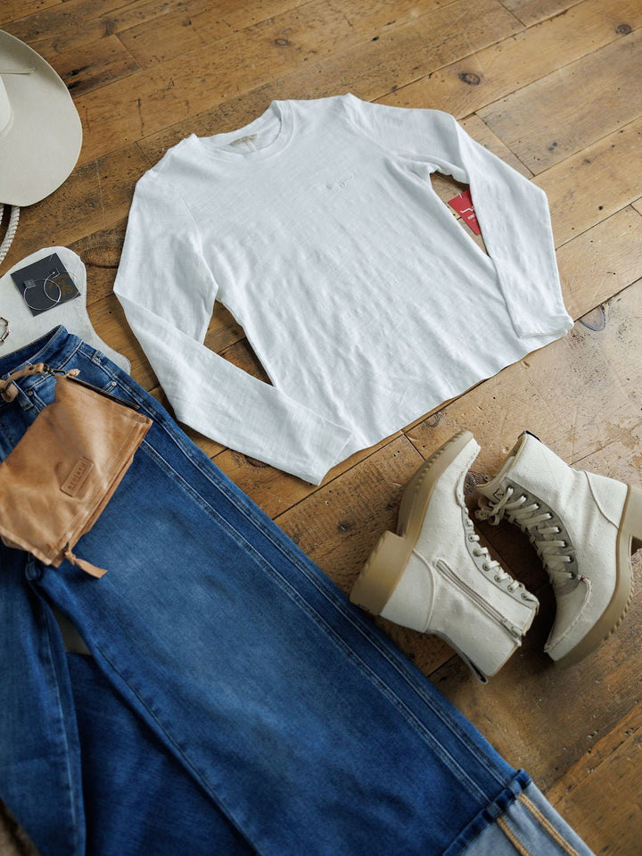 Leeds Kimes White Slub Top