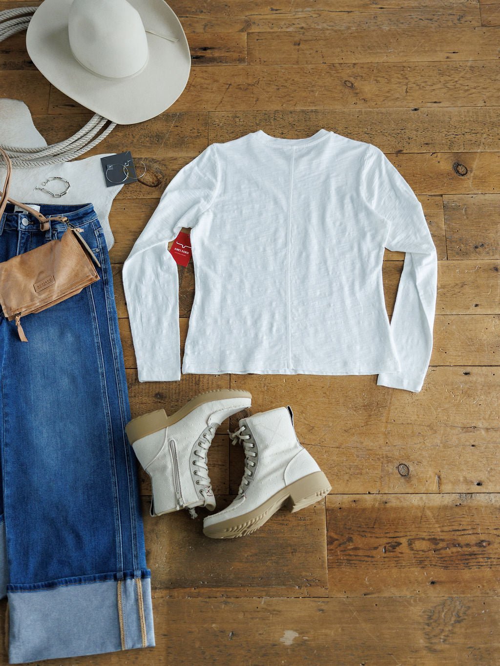 Leeds Kimes White Slub Top