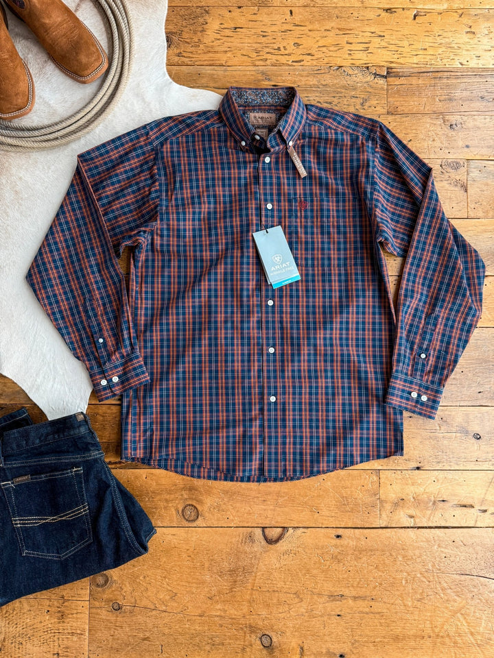 Lewisville Ariat Men's Navy Plaid Button Up
