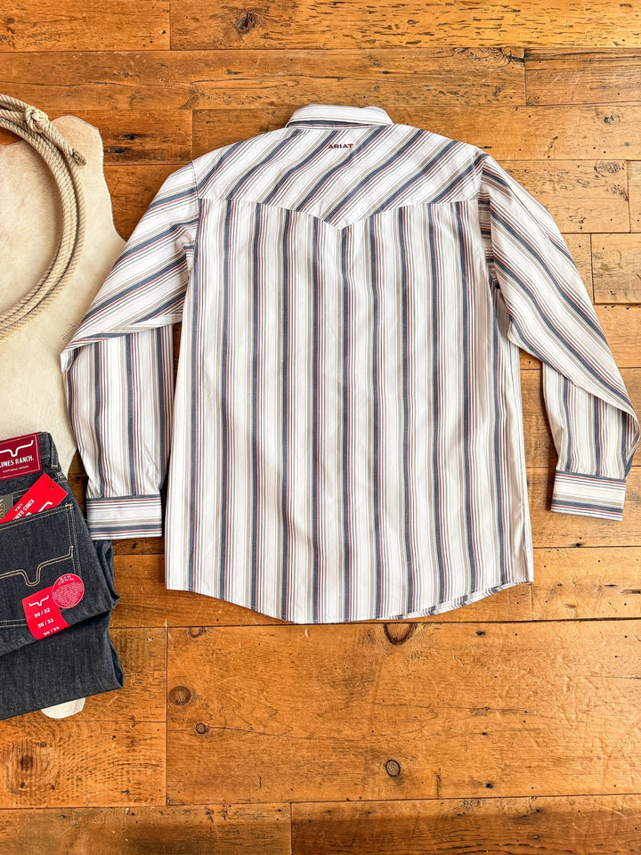 Lincoln Ariat Men's Striped Pearl Snap