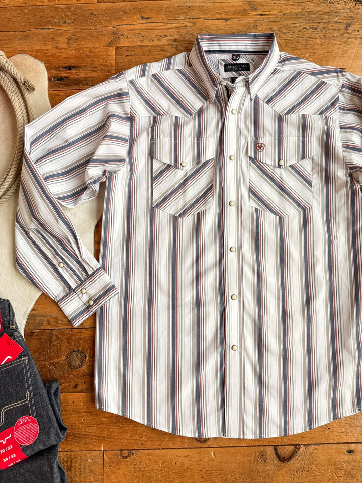 Lincoln Ariat Men's Striped Pearl Snap