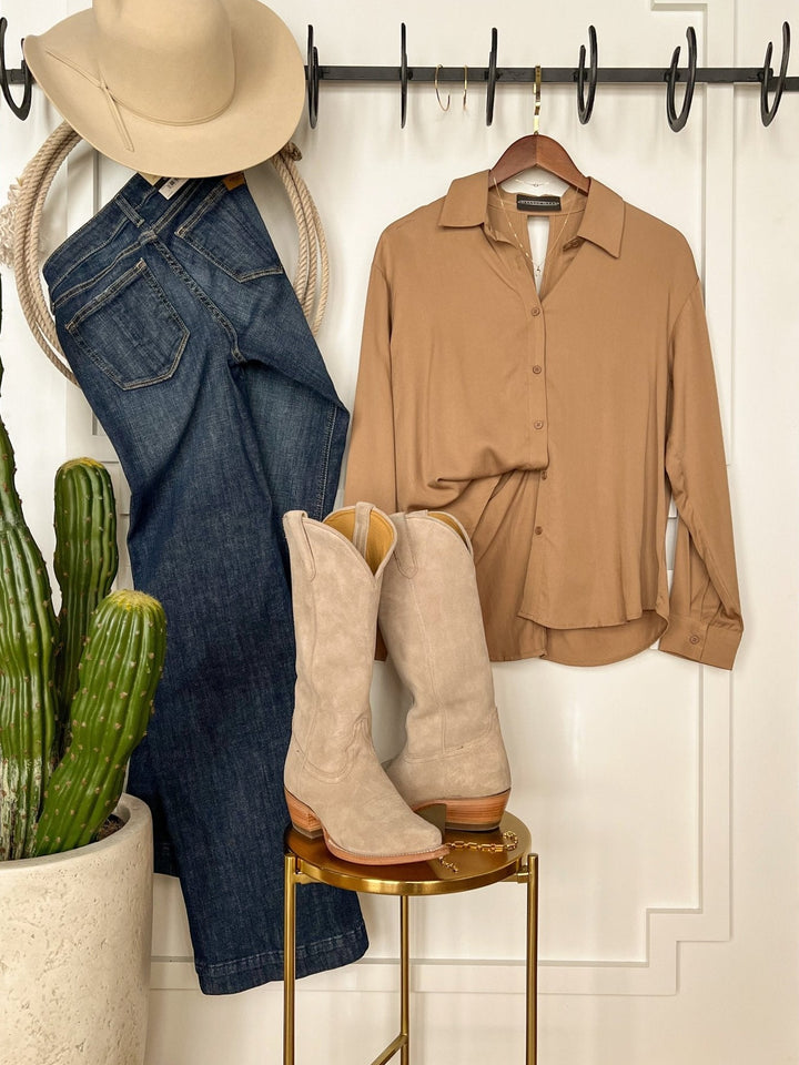 Lindley Tencel Button Up Top