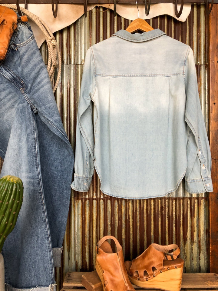 Lowell Denim Button Up Top