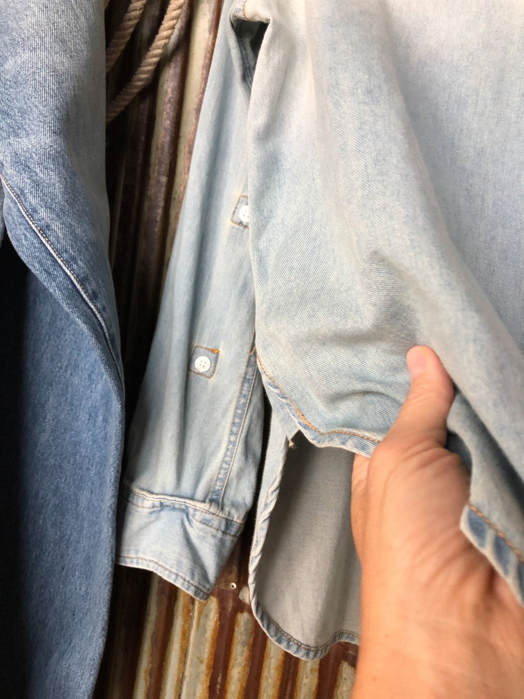 Lowell Denim Button Up Top