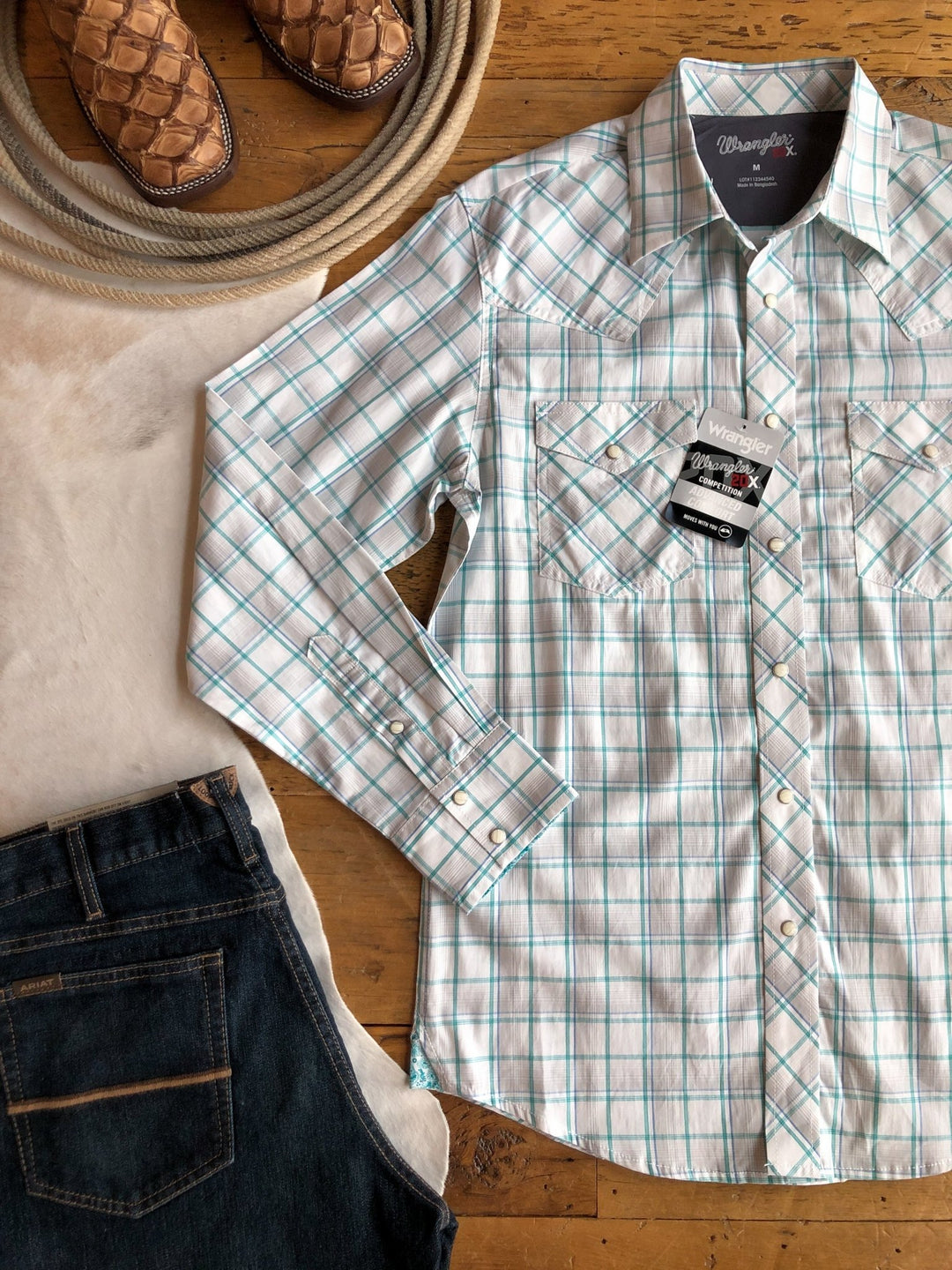 Magee Wrangler Men's Plaid Pearl Snap