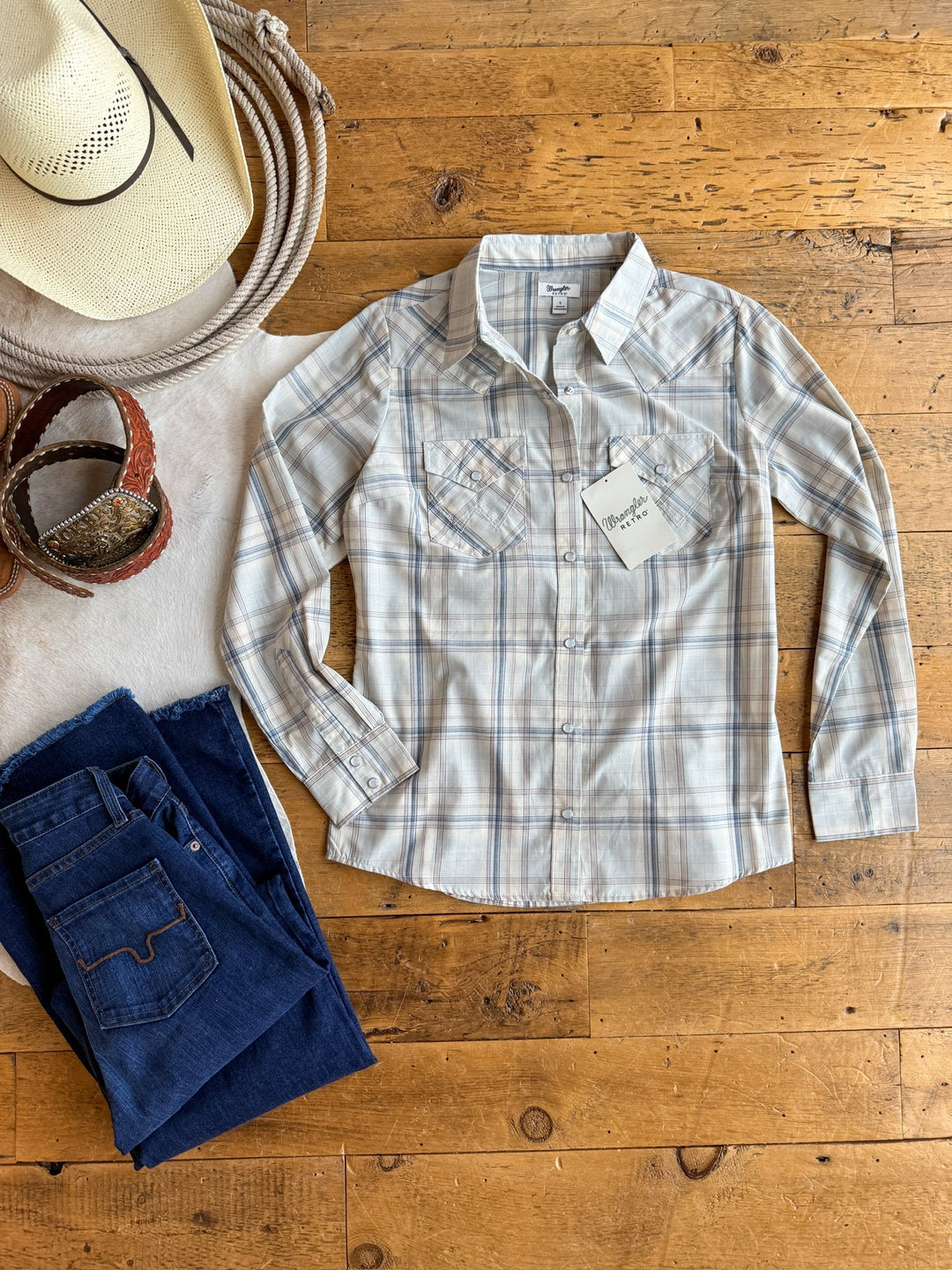 Marilla Plaid Pearl Snap Top