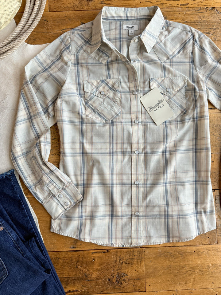 Marilla Plaid Pearl Snap Top