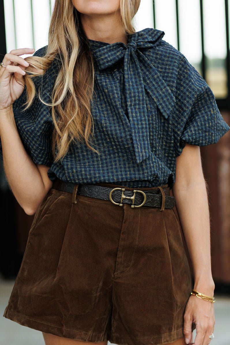 Marion Plaid Puff Sleeve Top