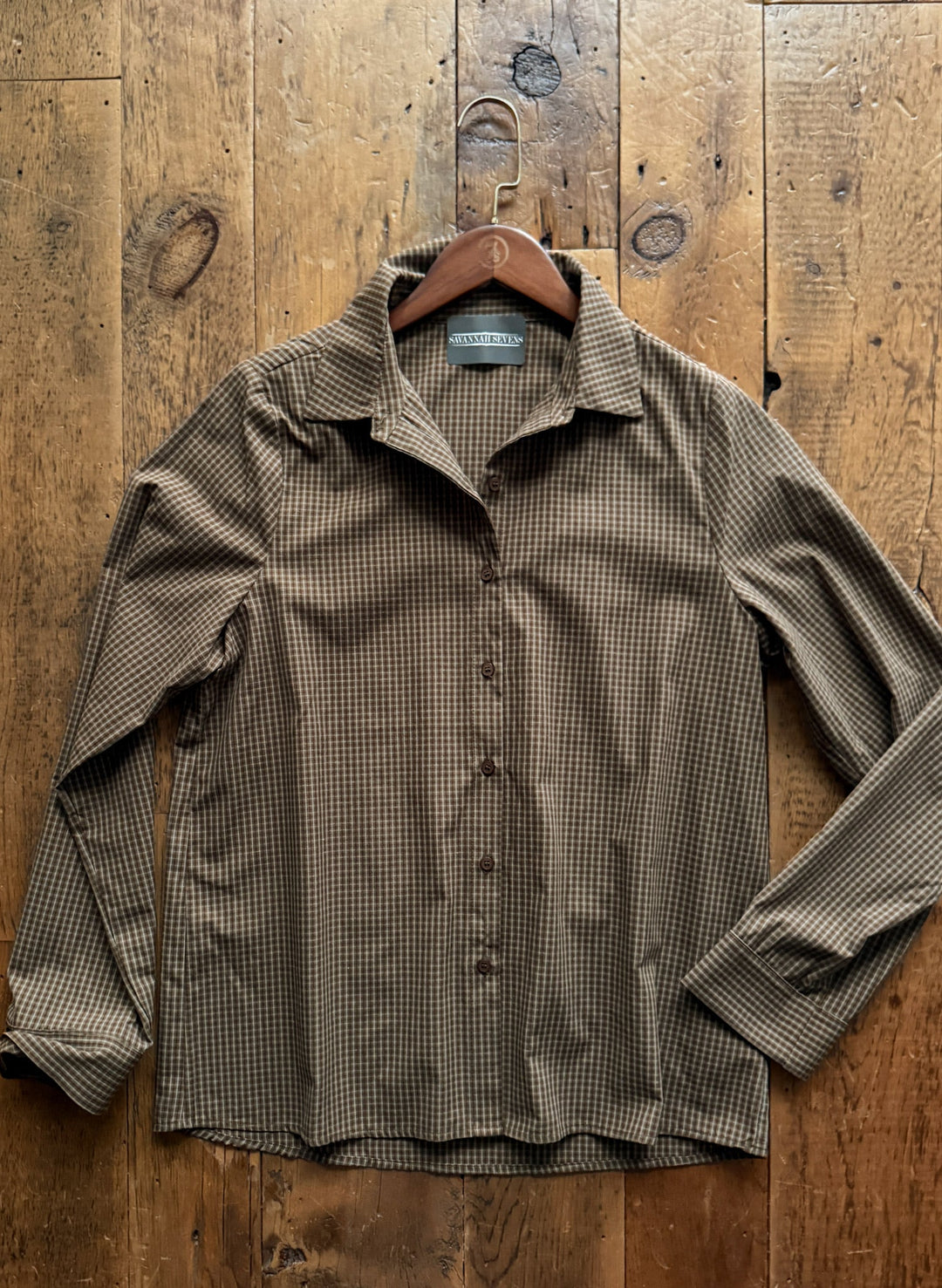 Masey Olive Plaid Button Up Top