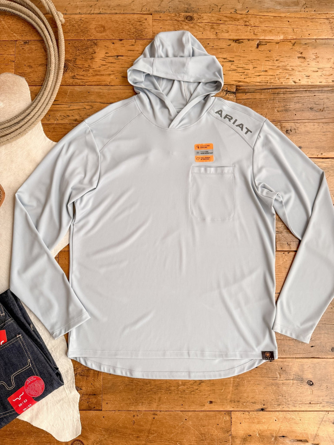 McPherson Ariat Men's Grey Hooded Top