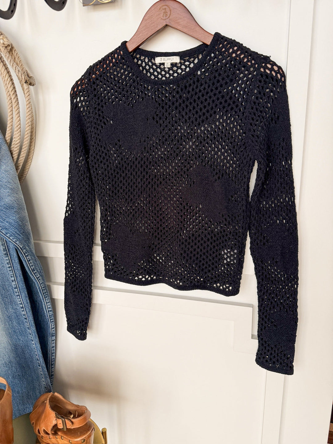 Medora Black Crochet Top